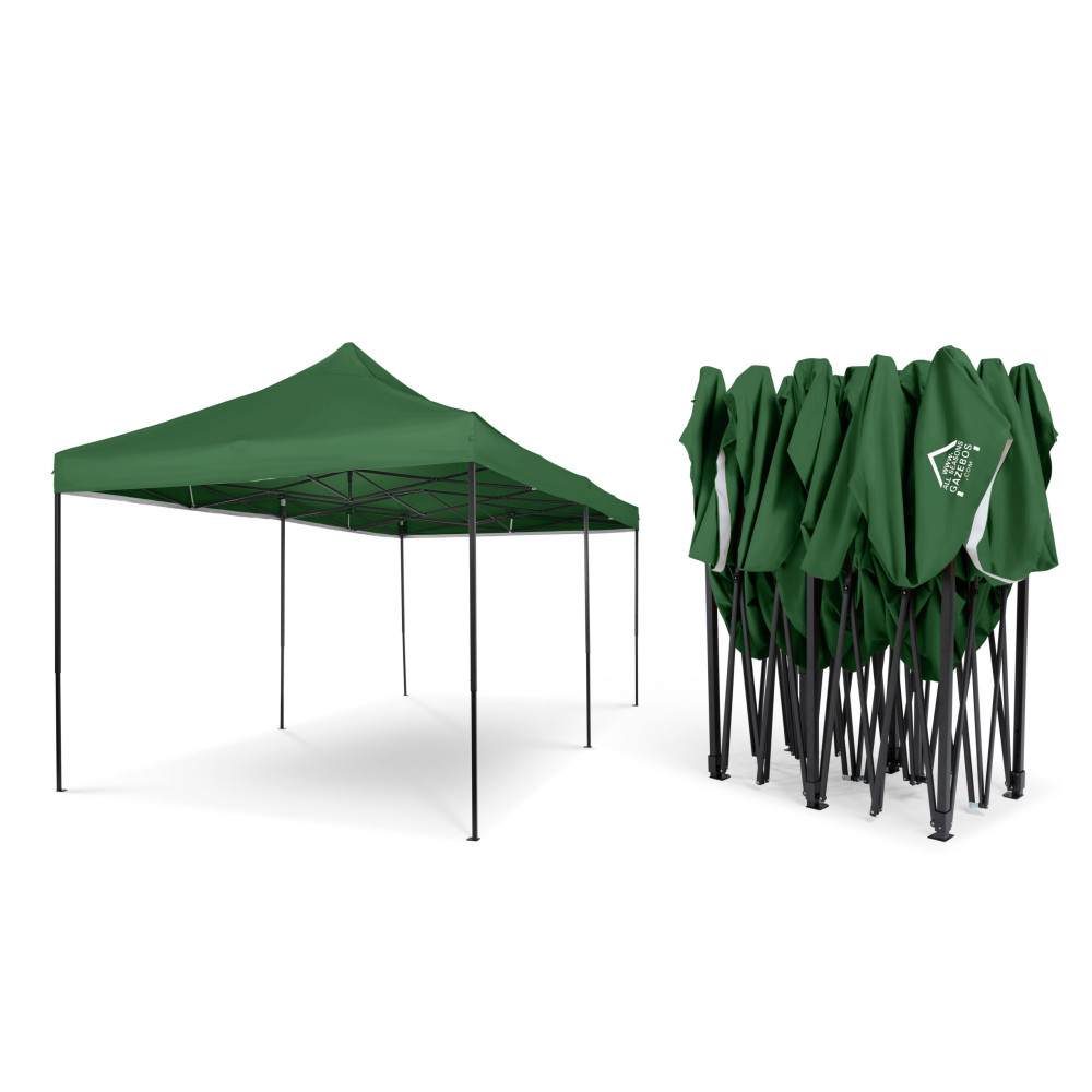 3x6m Pop Up Gazebo With Wheeled Bag, 6 Leg Weights, Rope and Pegs