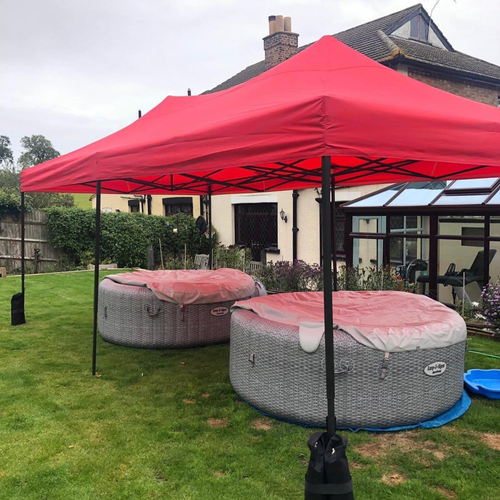 3x6m Pop Up Gazebo With Wheeled Bag, 6 Leg Weights, Rope and Pegs