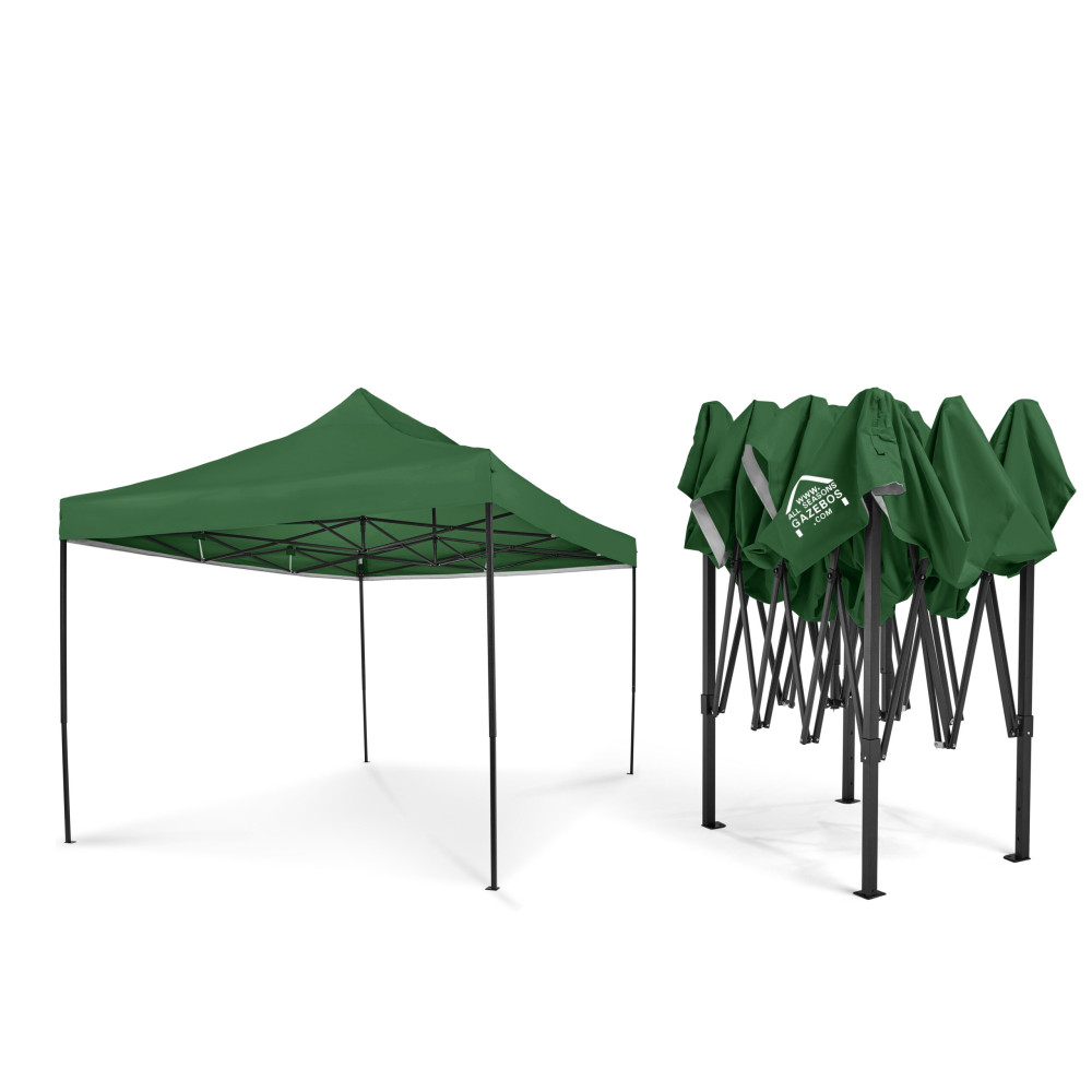 3x4.5m Pop Up Gazebo With Wheeled Bag, 4 Leg Weights, Rope and Pegs + 4 Side Walls ( STD )