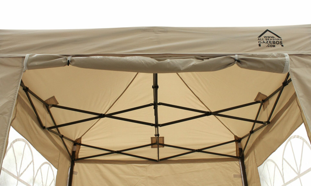 2x2m Pop Up Gazebo With Wheeled Bag, 4 Leg Weights, Rope and Pegs + 4 Side Walls ( STD )