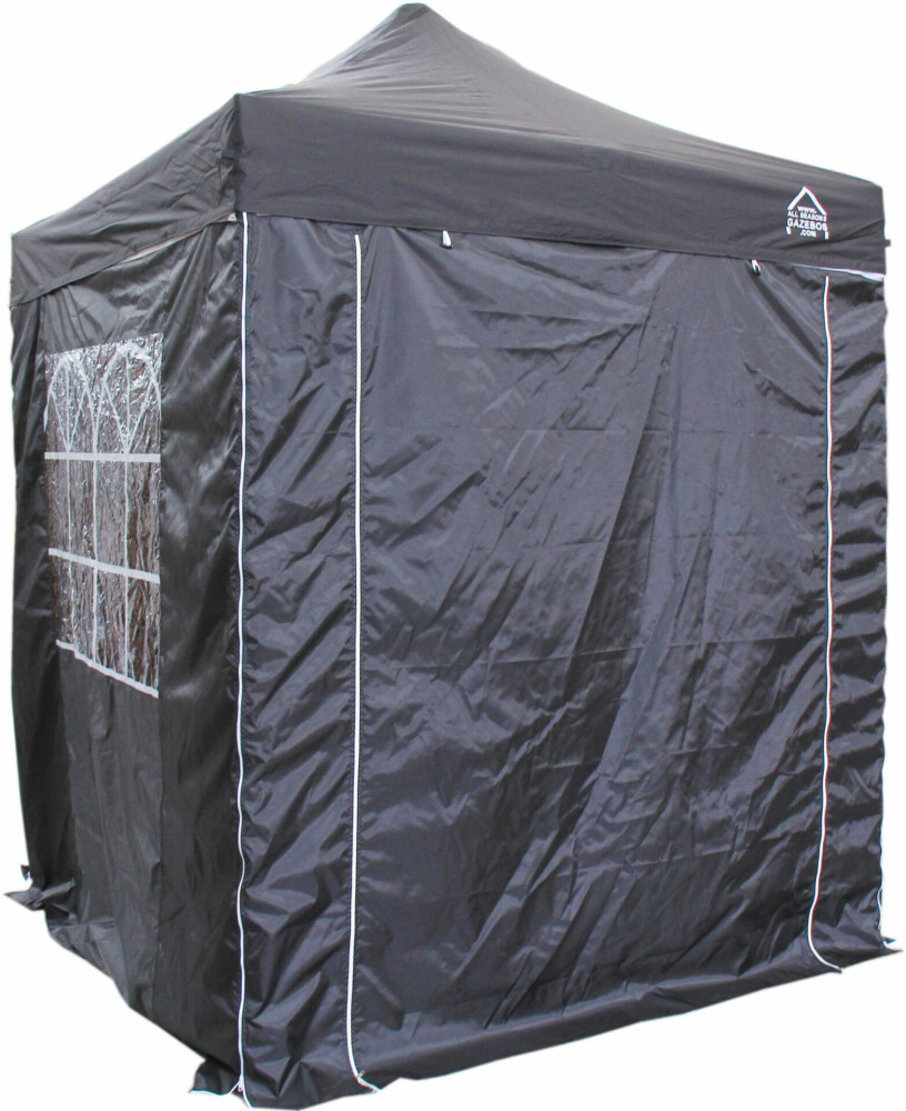2x2m Pop Up Gazebo With Wheeled Bag, 4 Leg Weights, Rope and Pegs + 4 Side Walls ( STD )