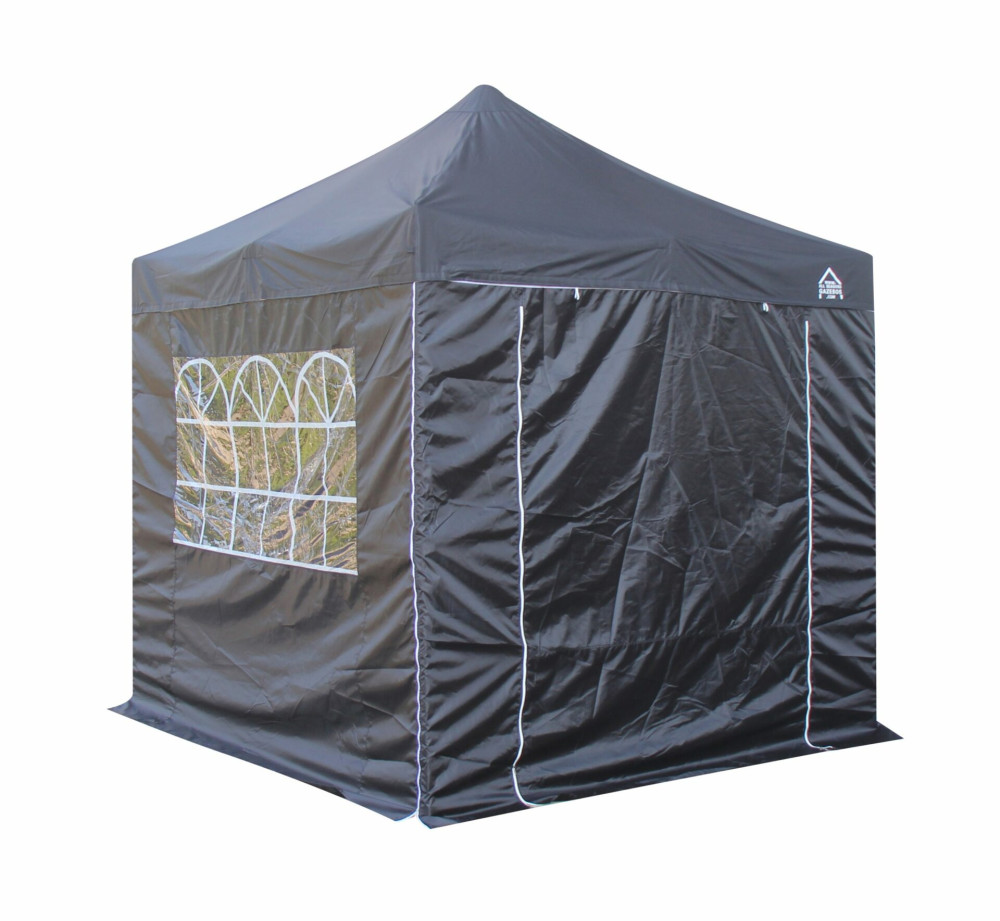 2.5x2.5m Pop Up Gazebo With Wheeled Bag, 4 Leg Weights, Rope and Pegs + 4 Side Walls ( STD )