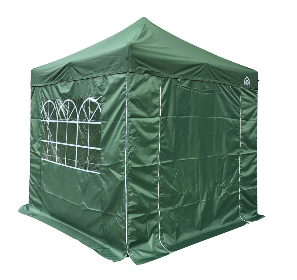 2.5x2.5m Pop Up Gazebo With Wheeled Bag, 4 Leg Weights, Rope and Pegs + 4 Side Walls ( STD )