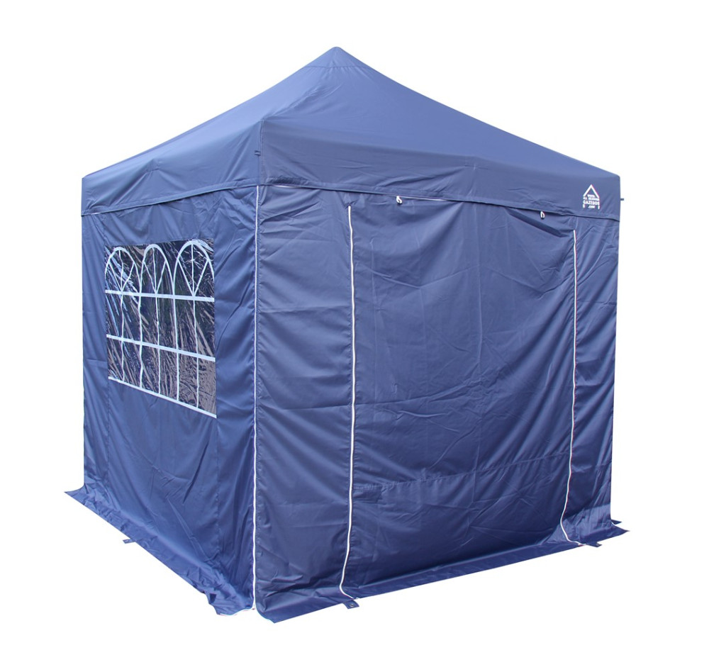 2.5x2.5m Pop Up Gazebo With Wheeled Bag, 4 Leg Weights, Rope and Pegs + 4 Side Walls ( STD )