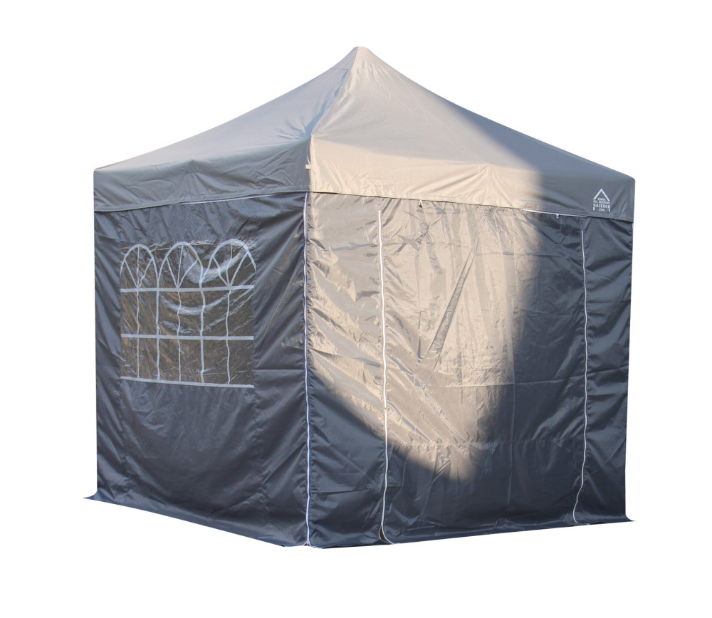 2.5x2.5m Pop Up Gazebo With Wheeled Bag, 4 Leg Weights, Rope and Pegs + 4 Side Walls ( STD )