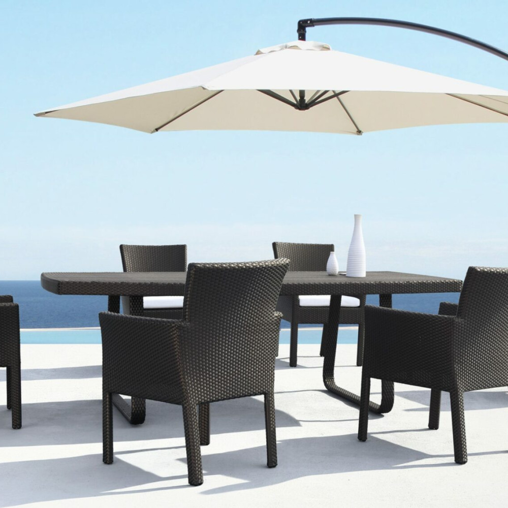 Ross James Luxury Garden Furniture Parasol with crank handle and base weights