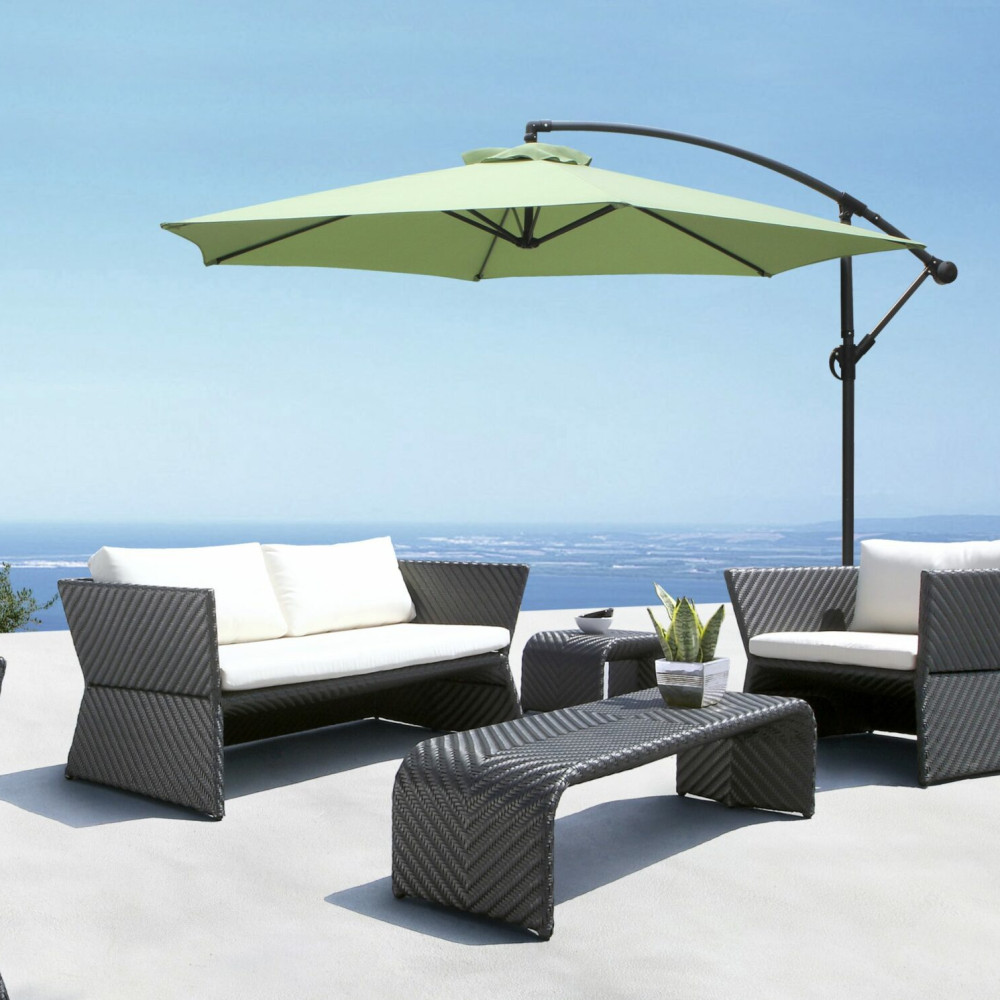 Ross James Luxury Garden Furniture Parasol with crank handle and base weights