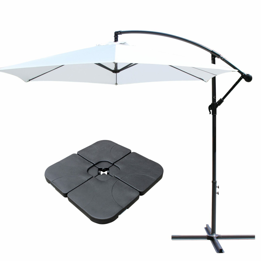 Ross James Luxury Garden Furniture Parasol with crank handle and base weights