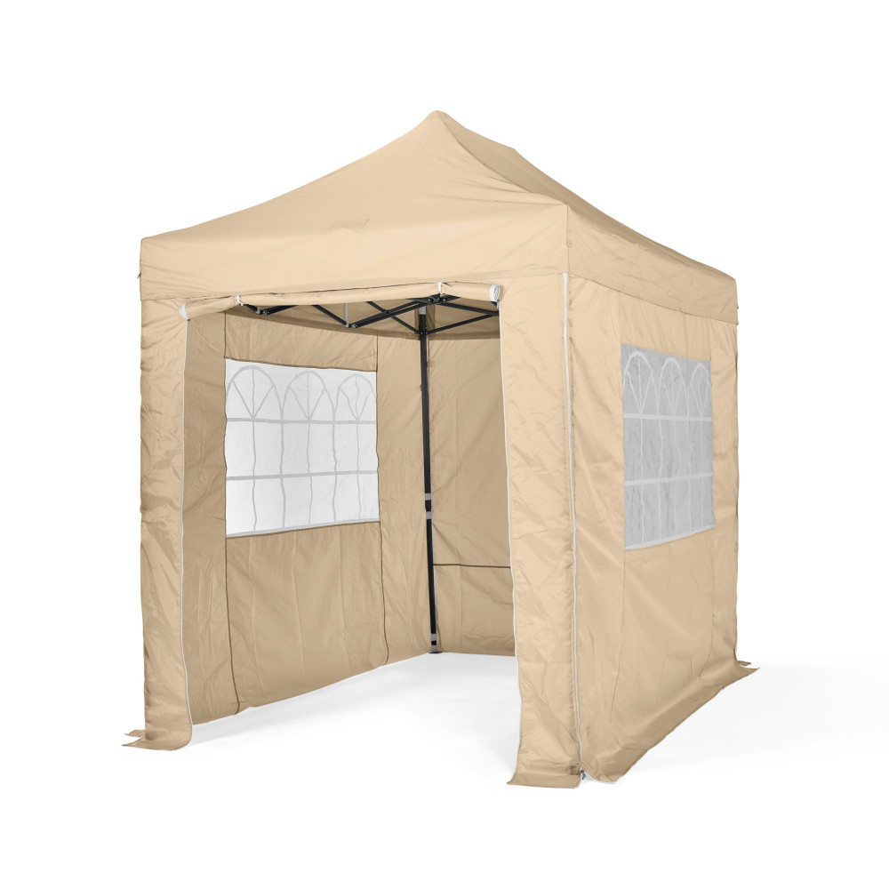 3x2m Pop Up Gazebo With Wheeled Bag, 4 Leg Weights, Rope and Pegs + 4 Side Walls ( STD )