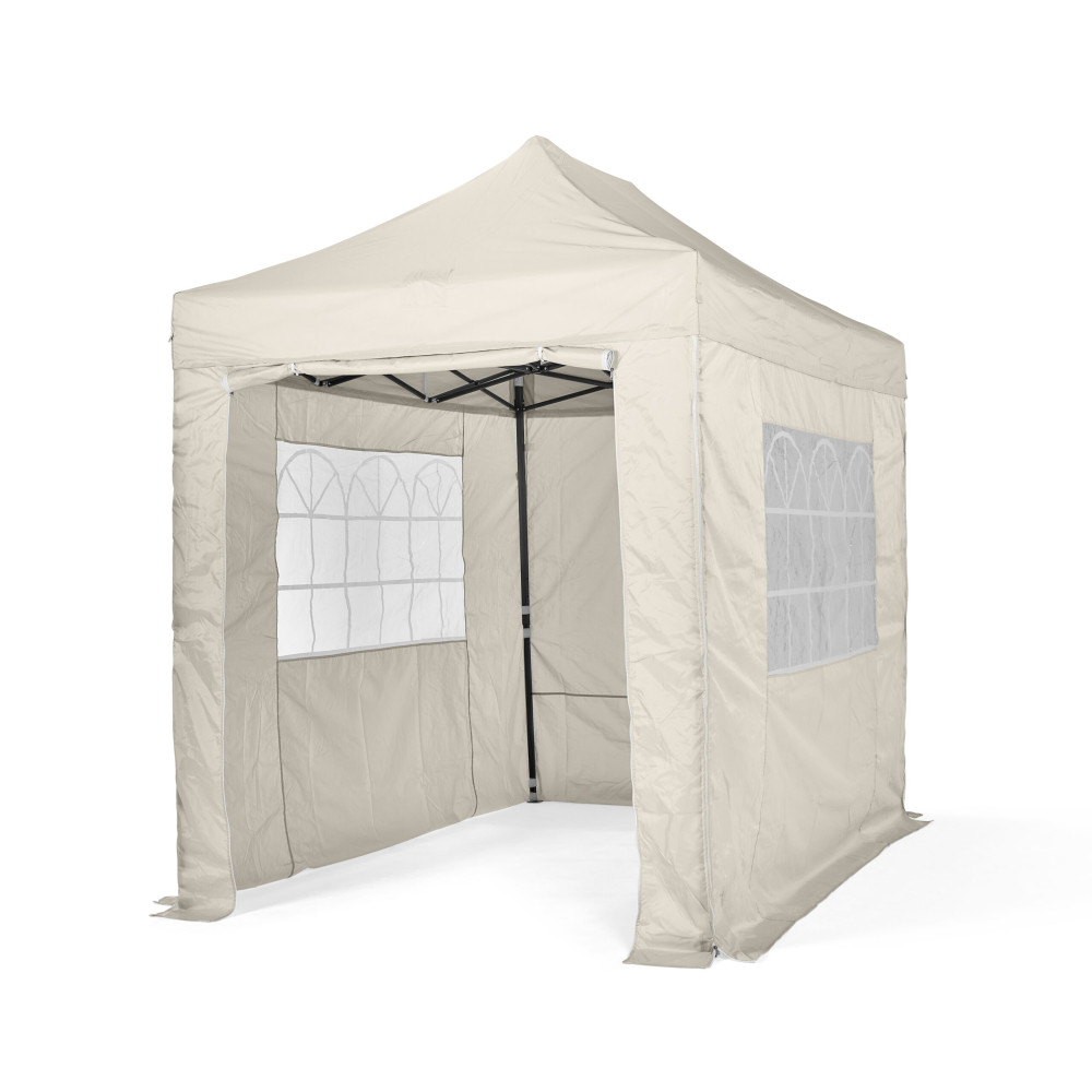 3x2m Pop Up Gazebo With Wheeled Bag, 4 Leg Weights, Rope and Pegs + 4 Side Walls ( STD )