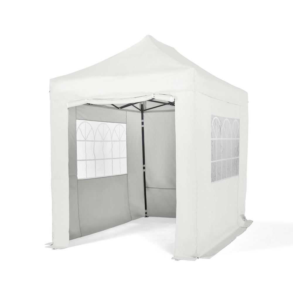 3x2m Pop Up Gazebo With Wheeled Bag, 4 Leg Weights, Rope and Pegs + 4 Heavyweight Side Walls (SUP)