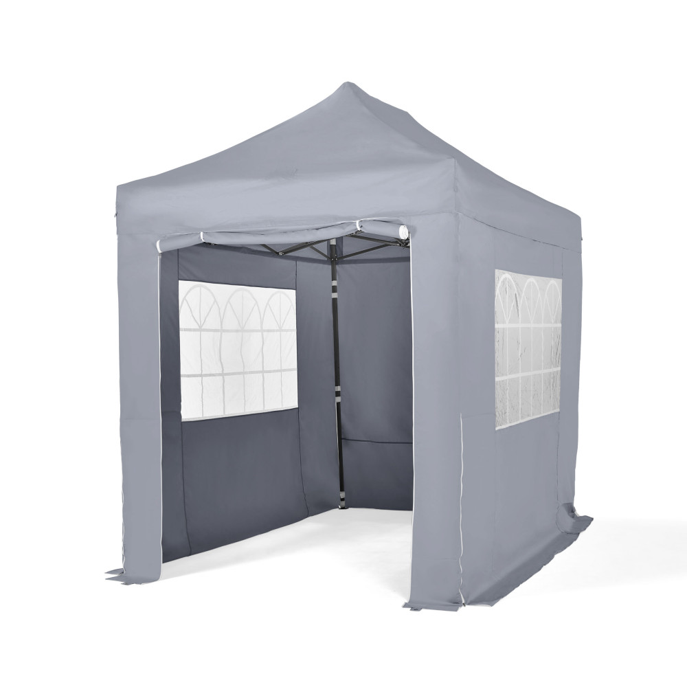 3x2m Pop Up Gazebo With Wheeled Bag, 4 Leg Weights, Rope and Pegs + 4 Heavyweight Side Walls (SUP)