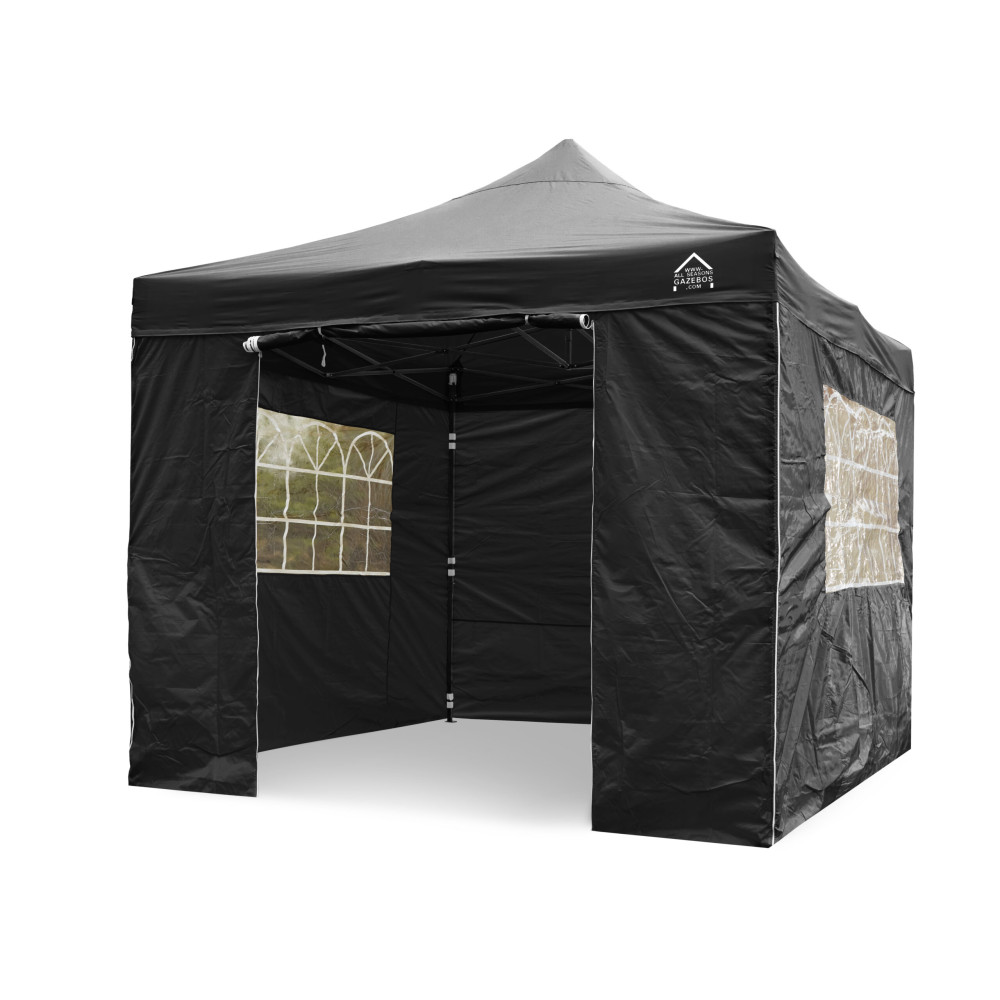 3x3m Pop Up Gazebo With Wheeled Bag, 4 Leg Weights, Rope and Pegs + 4 Side Walls ( STD )