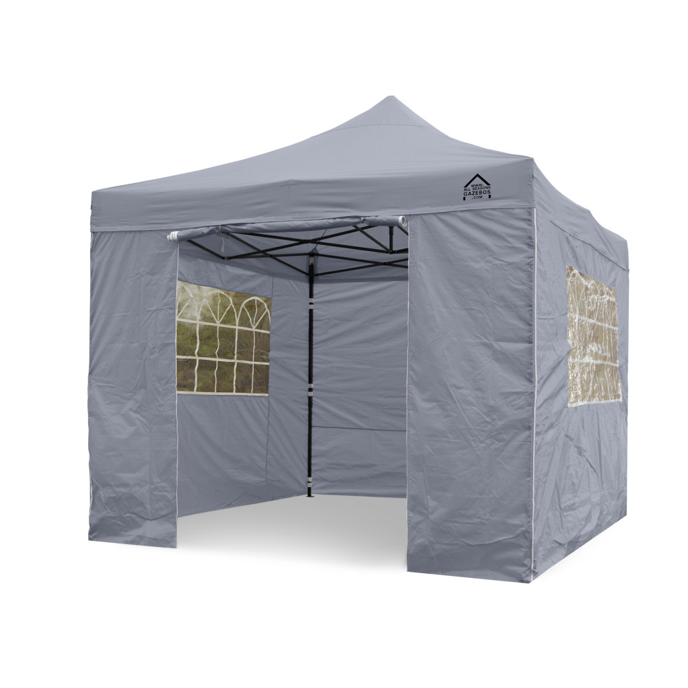 3x3m Pop Up Gazebo With Wheeled Bag, 4 Leg Weights, Rope and Pegs + 4 Side Walls ( STD )