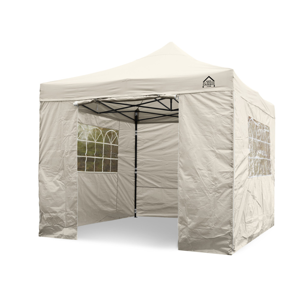 3x3m Pop Up Gazebo With Wheeled Bag, 4 Leg Weights, Rope and Pegs + 4 Side Walls ( STD )