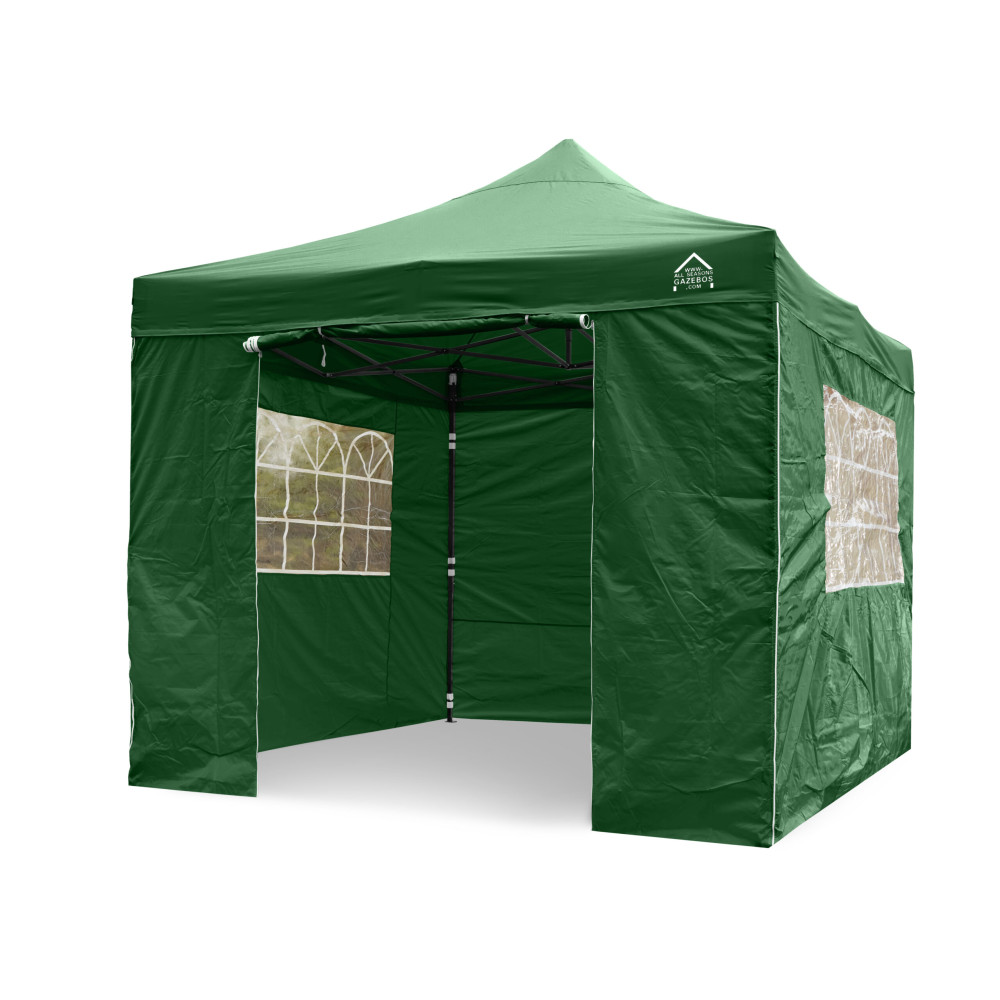 3x3m Pop Up Gazebo With Wheeled Bag, 4 Leg Weights, Rope and Pegs + 4 Side Walls ( STD )