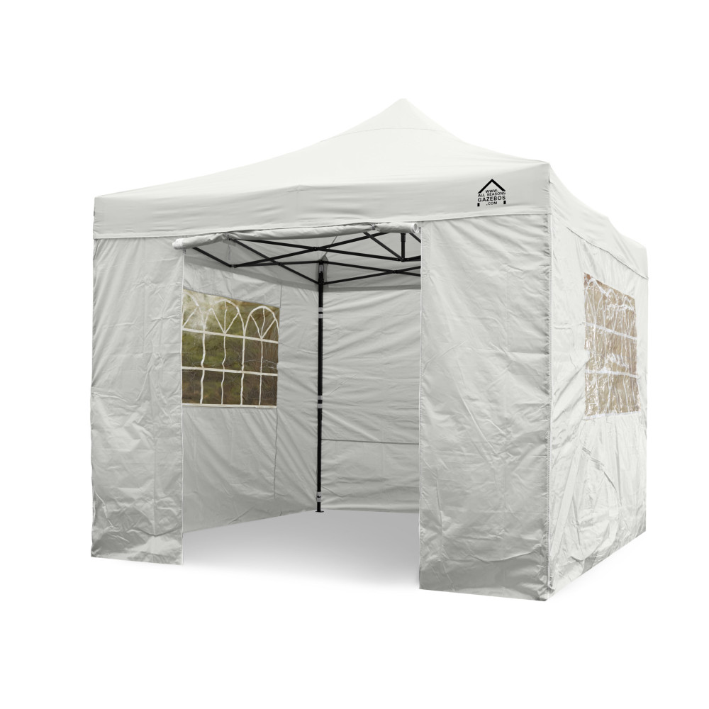 3x3m Pop Up Gazebo With Wheeled Bag, 4 Leg Weights, Rope and Pegs + 4 Side Walls ( STD )