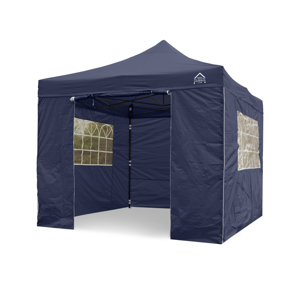 3x3m Pop Up Gazebo With Wheeled Bag, 4 Leg Weights, Rope and Pegs + 4 Side Walls ( STD )