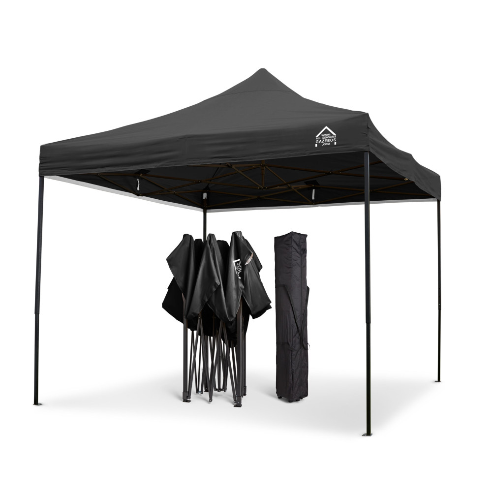 3x3m Pop Up Gazebo With Wheeled Bag, 4 Leg Weights, Rope and Pegs + 4 Side Walls ( STD )