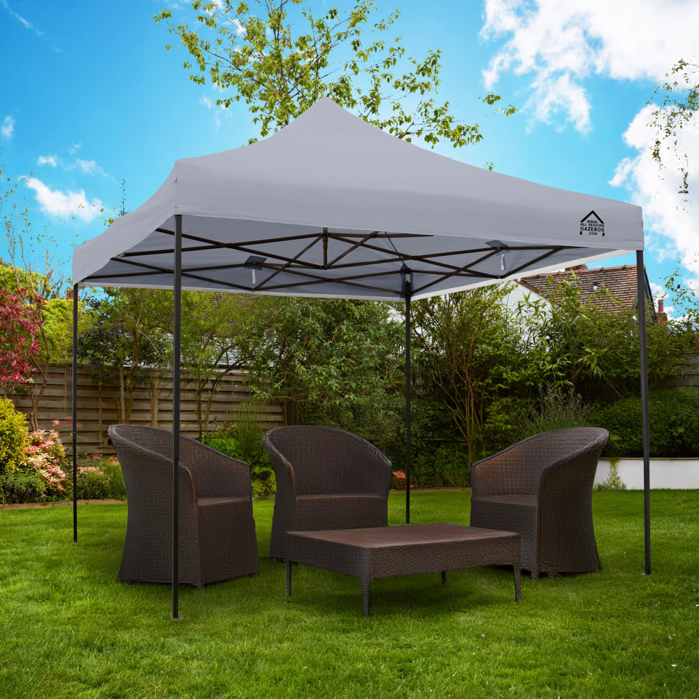 3x3m Pop Up Gazebo With Wheeled Bag, 4 Leg Weights, Rope and Pegs + 4 Side Walls ( STD )