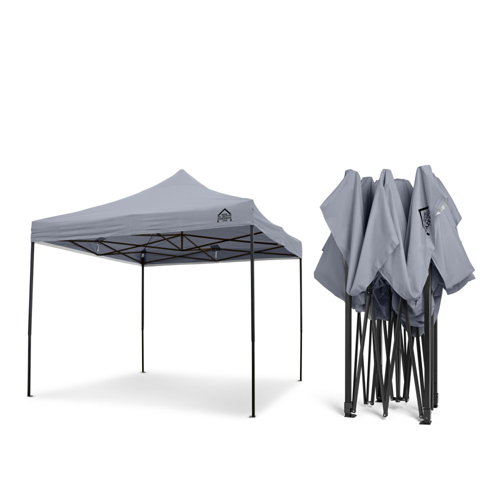 3x3m Pop Up Gazebo With Wheeled Bag, 4 Leg Weights, Rope and Pegs + 4 Side Walls ( STD )